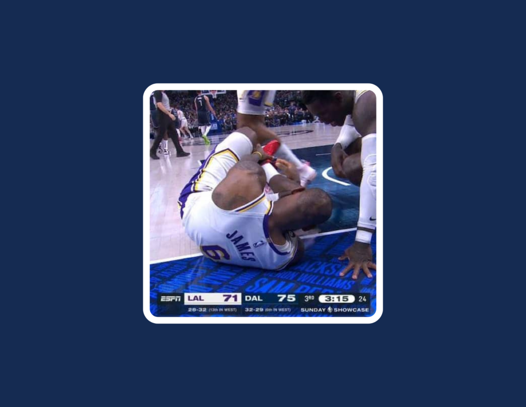 LeBron hurts his foot